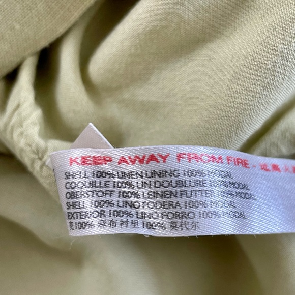 Free People Green Linen Button Front Dress - Picture 7 of 8